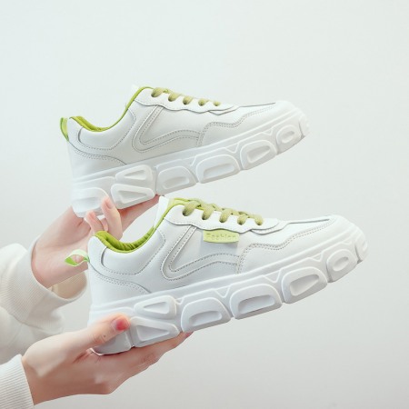 White Shoes Female Spring New Student Running Board Shoes Female Increased Sports Casual Shoes Laces