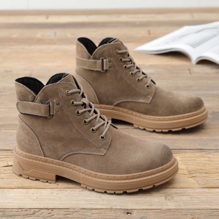 Martin Boots Men's New British Short Boots Mid-Cut Boots Trendy Shoes High-Top Military Boots