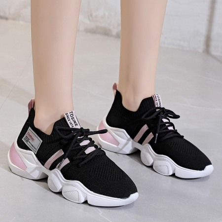 Summer New Simple Breathable Casual Net Shoes Women Flying Knitting Shoes