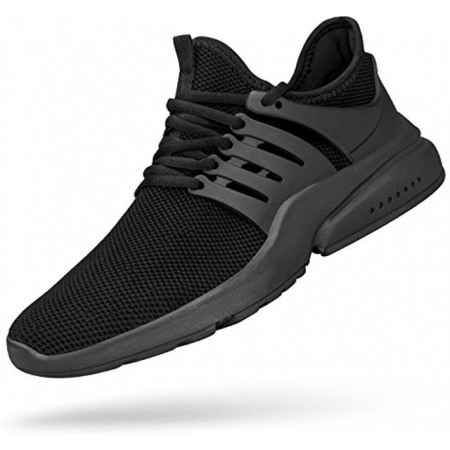 Men's Non Slip Gym Sneakers Lightweight Breathable Athletic Running Walking Tennis Shoes Black