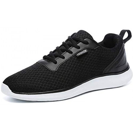 Men's Breathable Mesh Tennis Shoes Comfortable Gym Sneakers Lightweight Athletic Running Shoes Black